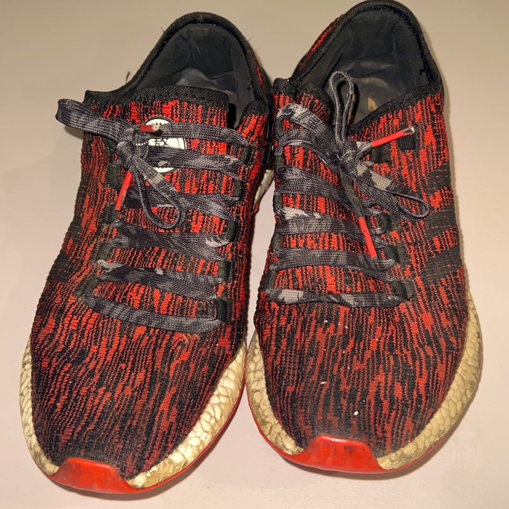 Red and Black Running Shoes
